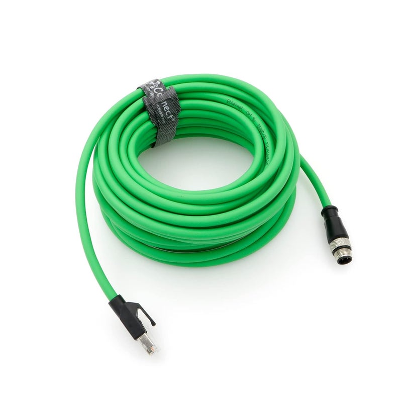 AConnect D-Code Cable M12 4 Pin Male to RJ45 Male Cat5e High Flexible Waterproof Ethernet Shielded Cable Industrial for Industrial Camera 33Ft/10M - Image 1